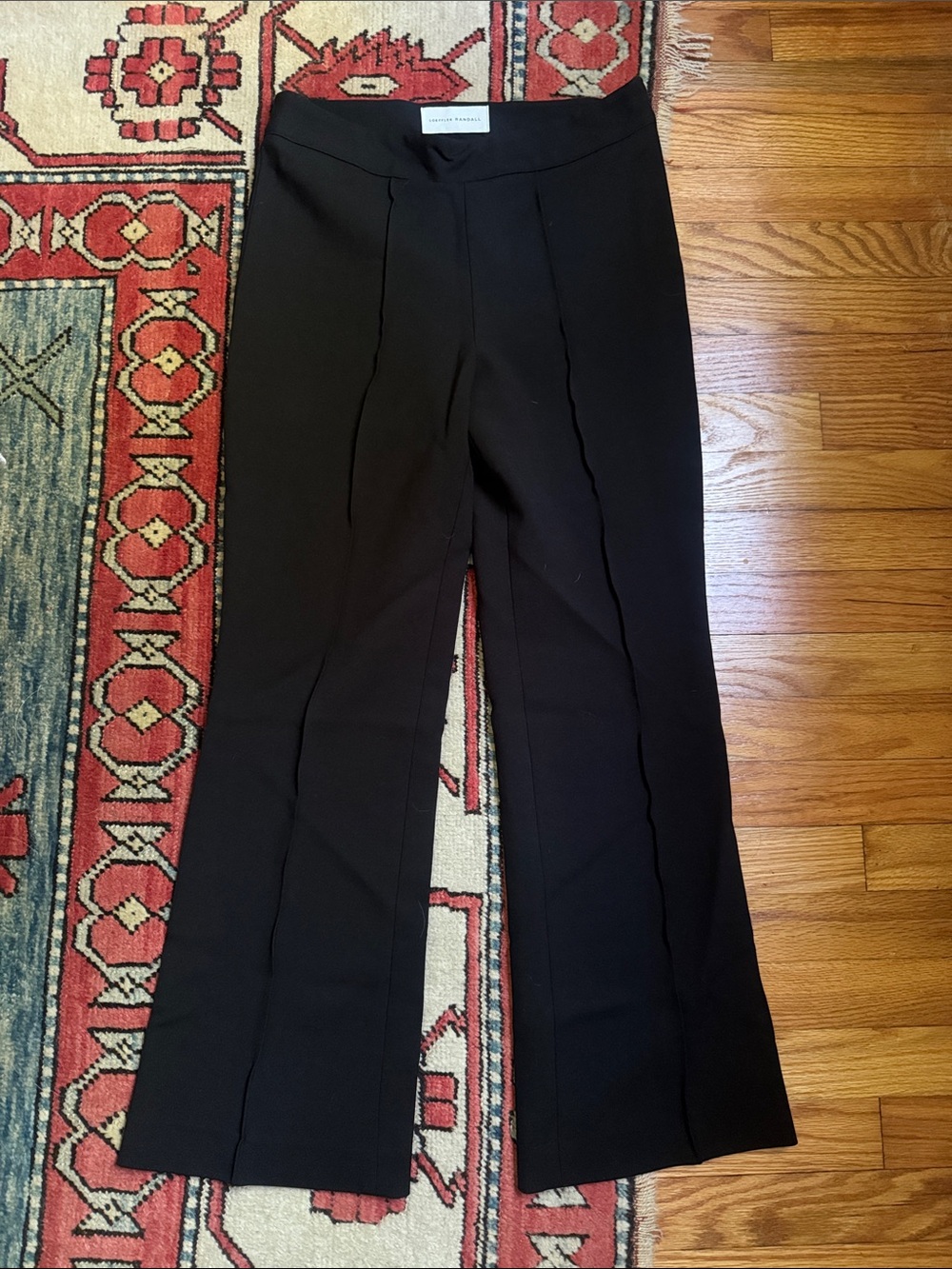 Loeffler Randall Wool blend Wide-Leg Black Dress Pants 4